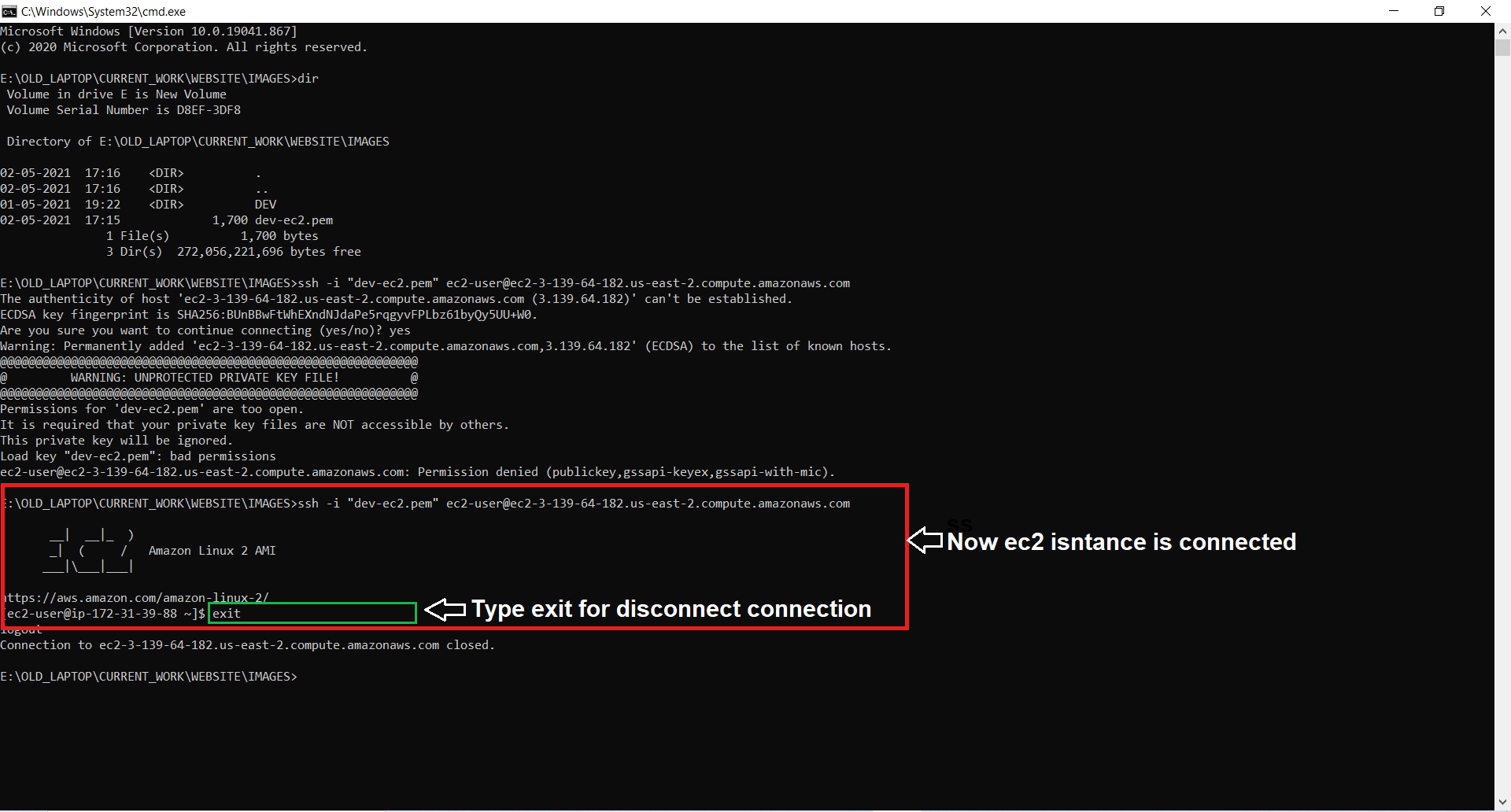 AWS-EC2-CONNECT-COMMAND-PROMPT