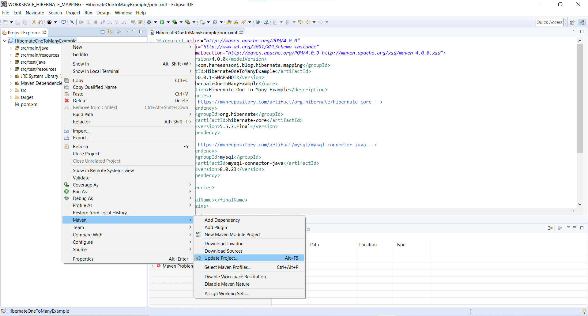 HIBERNATE-ONE-TO-MANY-MAPPING-UPDATE-MAVEN-PROJECT