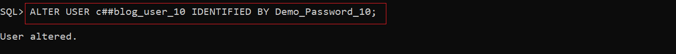 Oracle User Password Change Command
